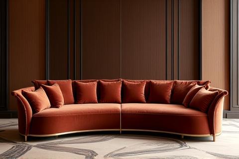 Luxurious custom sofa in a hotel lobby